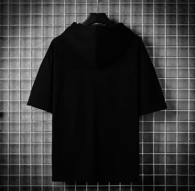 Cotton Printed Pocket Style Hooded Neck Half Sleeves Mens T-Shirt - The Trend Hype Store