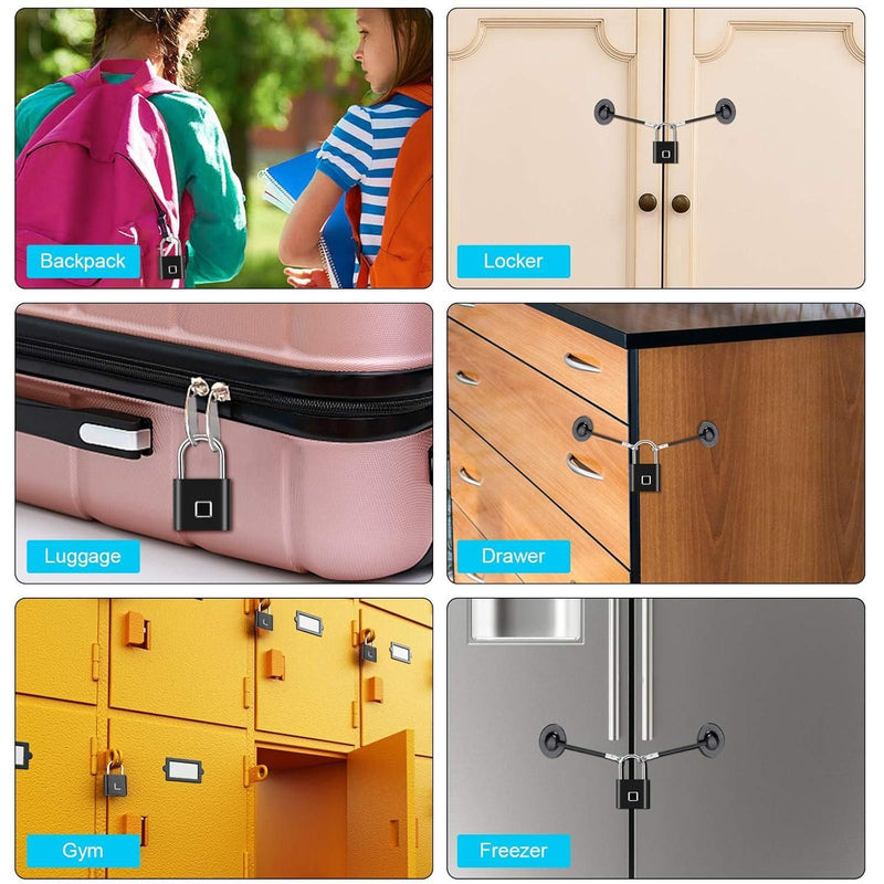 Portable Fingerprint Padlock USB Rechargeable - The Trend Hype Store