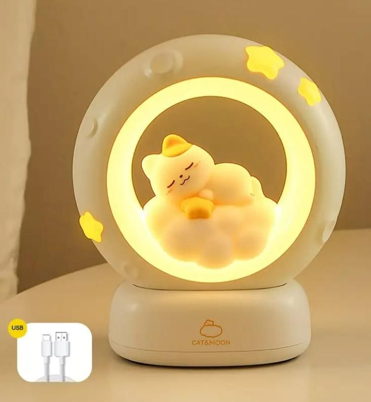 Sleeping Cat LED Night Light Lamp with Touch Control - The Trend Hype Store