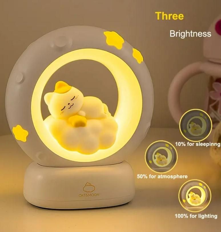 Sleeping Cat LED Night Light Lamp with Touch Control - The Trend Hype Store