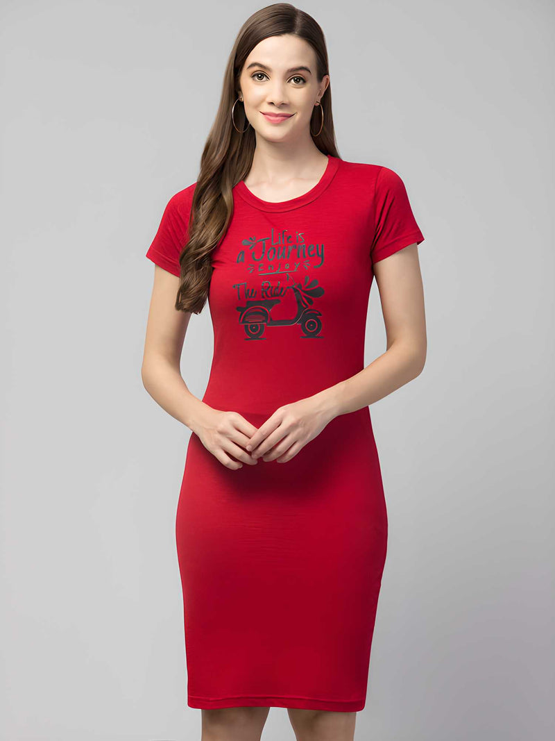 Women's Cotton Graphic Print T-Shirt Dress – Effortlessly Stylish & Comfortable - The Trend Hype Store