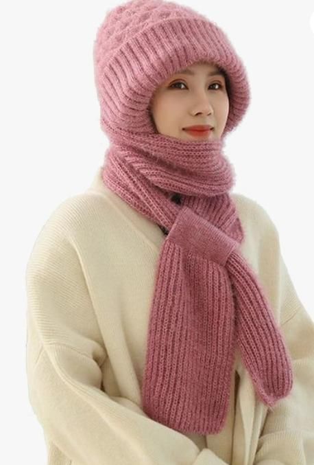 Integrated Ear Protection Windproof Cap Scarf - Winter Warm Knitted Hat & Scarf Combo - The Trend Hype Store