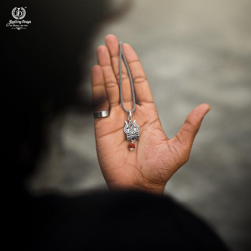 Trishul Damru Rudraksha Pendant Chain - The Trend Hype Store