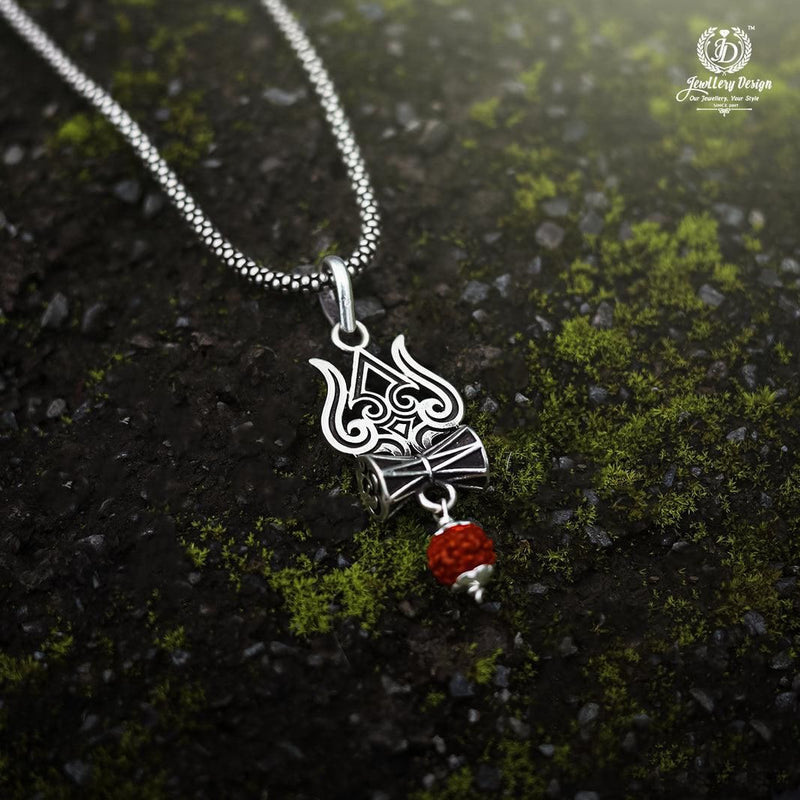Trishul Damru Rudraksha Pendant Chain - The Trend Hype Store