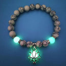 Glowing in The Dark Moon Lotus Flower Shaped Charm Bracelet for Men Women - The Trend Hype Store