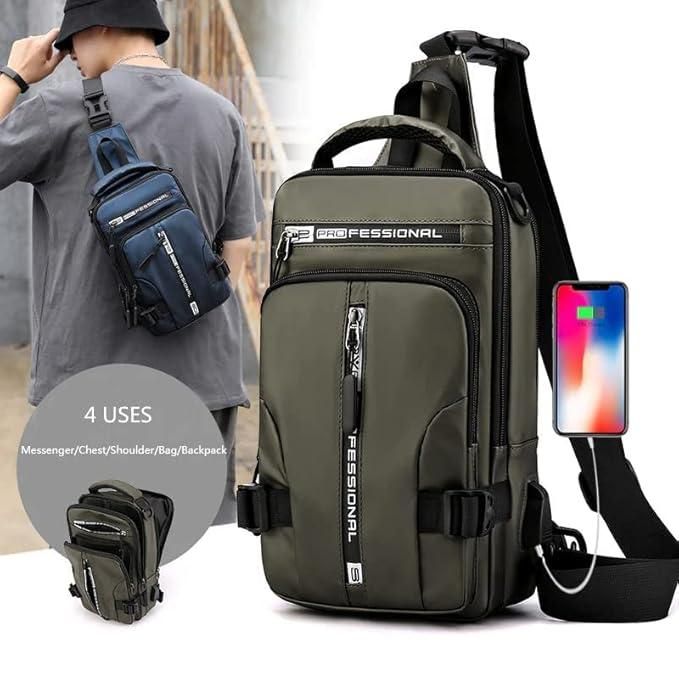 Sling Bag with USB Charging Port - The Trend Hype Store